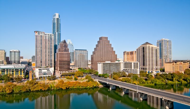 Airbnb cleaning service Austin downtown skyline Texas